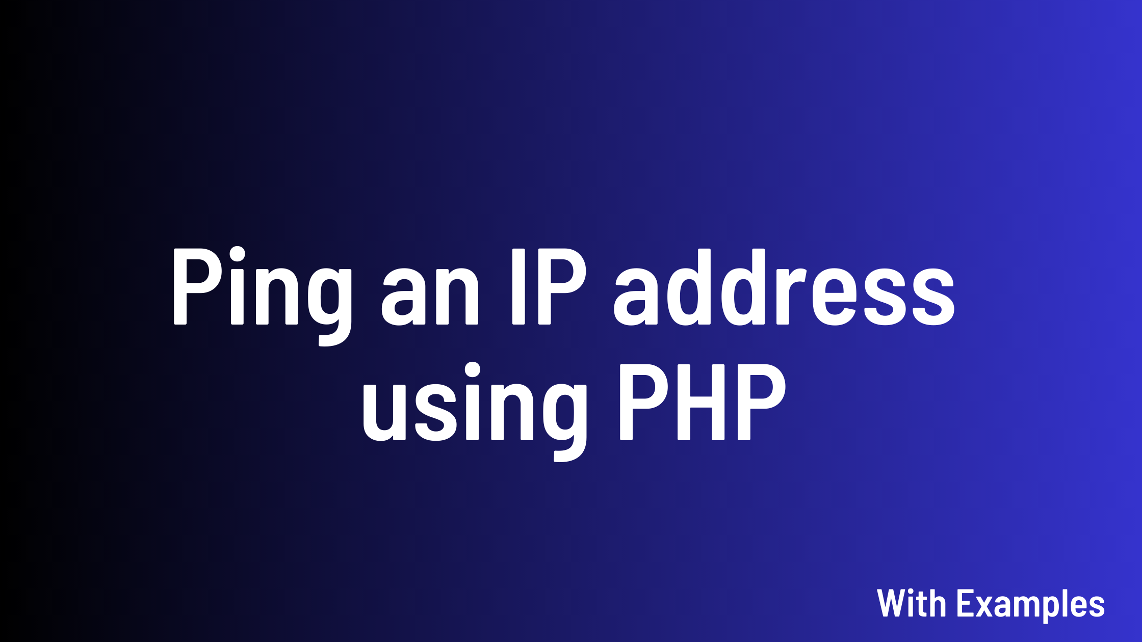 ping an IP address using PHP